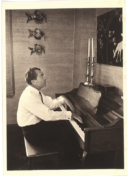 Nixon on the Piano Postcard