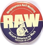 UAW Anti Reagan RAW Pin