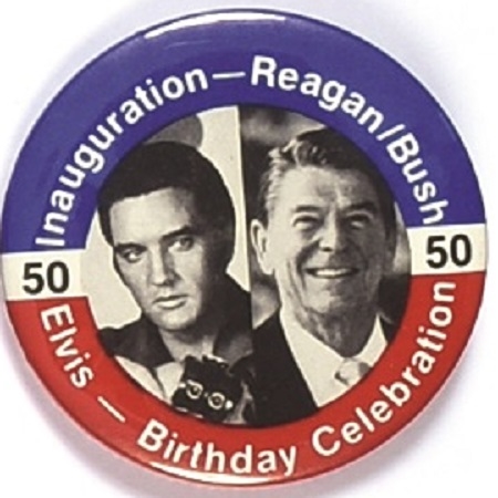 Reagan and Elvis Inaugural Pin