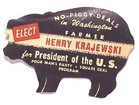 Krajewski for President Piggy Deals Sticker