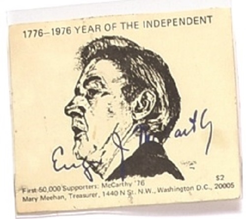 McCarthy Signed Card