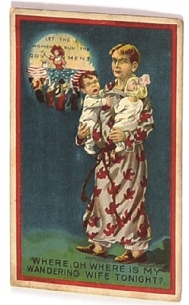 Anti Suffrage Wandering Wife Postcard