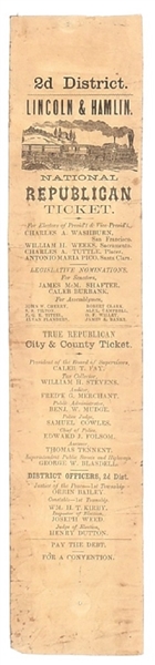 Lincoln Rare 1860 California Ballot