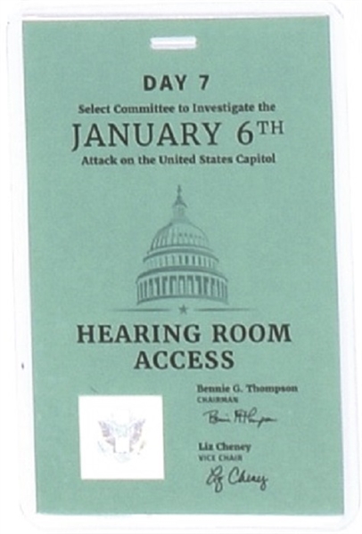 Select Committee on Jan. 6 Hearing Pass