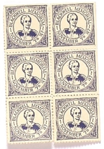 Sheet of 6 Blackwell Suffrage Stamps