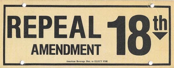 FDR Repeal the 18th Amendment
