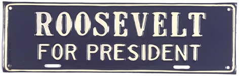 Roosevelt for President Blue and White License