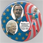George and Barbara Bush 6 Inch 1992 Convention Pin