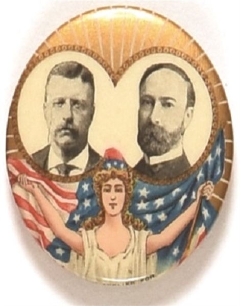 Roosevelt, Fairbanks Lady Liberty Outstretched Arms