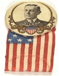 Wilson Shield, Filigree Pin with Flag Ribbon
