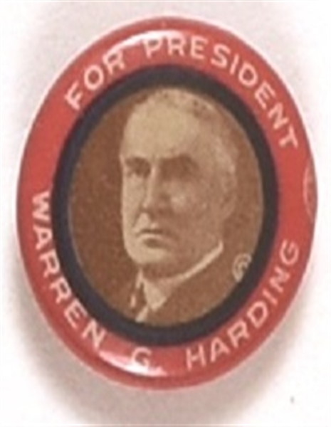 Harding Red Border Celluloid, Smaller Size