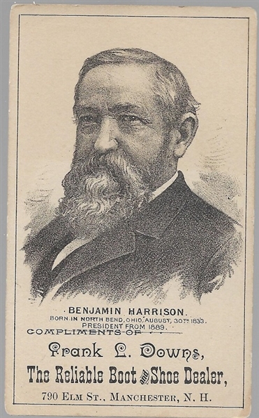 Benjamin Harrison Reliable Boot Trade Card 