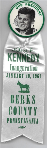 JFK Our President Pin with Berks County Ribbon