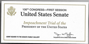 Clinton United States Senate Impeachment Ticket