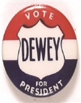 Vote Dewey Scarce Shield Pin