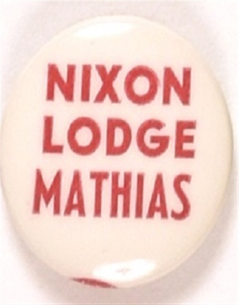 Nixon, Lodge Mathias Maryland Coattail