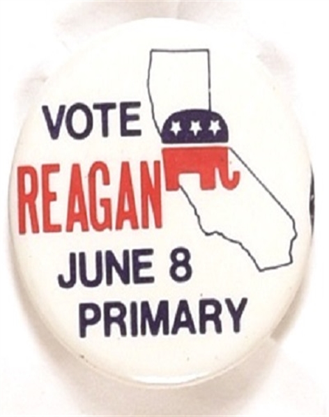 Reagan California Primary White Celluloid