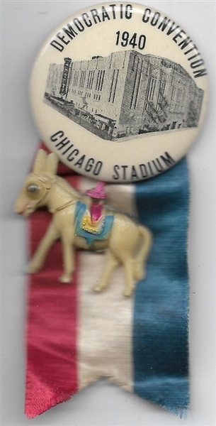 FDR 1940 Convention Pin, Ribbon