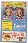 Roosevelt, Willkie Vote Postcard