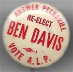 Re-Elect Ben Davis Civil Rights Related Pin