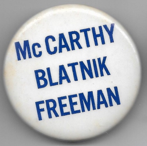 McCarthy, Blatnik, Freeman Minnesota Campaign Pin