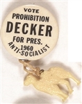 Decker Prohibition Party Pin and Camel