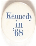 Kennedy in 68 Blue and White Celluloid