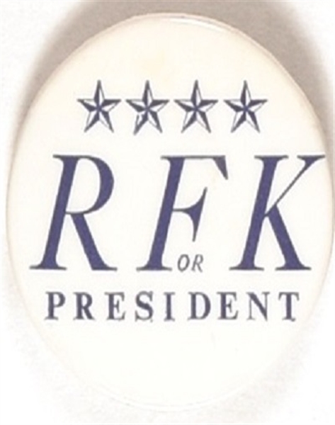 RFK for President Four Stars Celluloid