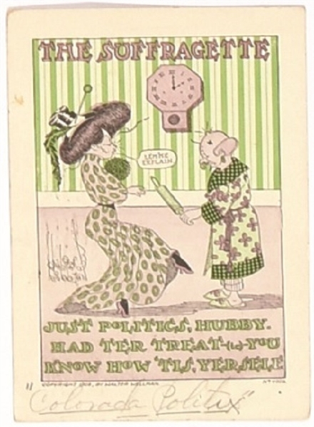 The Suffragette "Just Politics" Postcard
