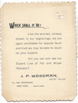 Cleveland, Harrison New York Advertising Card