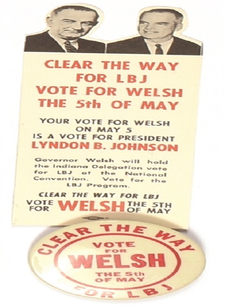 LBJ, Welsh Indiana Card and Pin