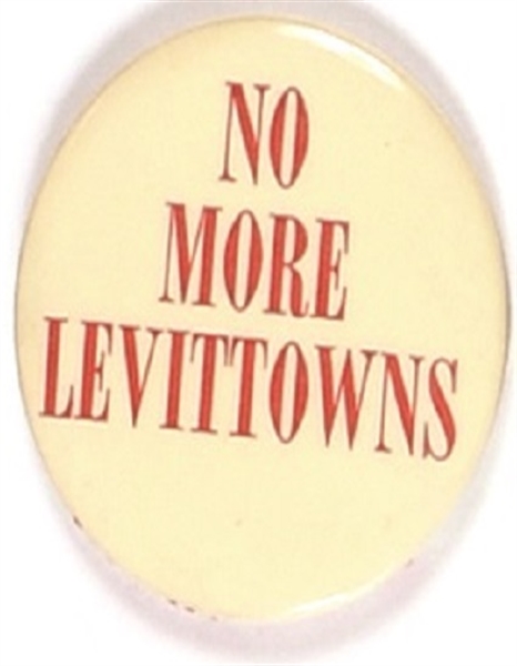 No More Levittowns Civil Rights Pin