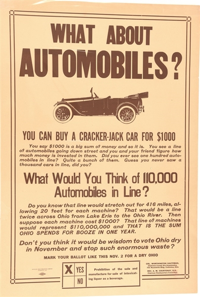 Ohio Prohibition Cracker Jack Car Poster