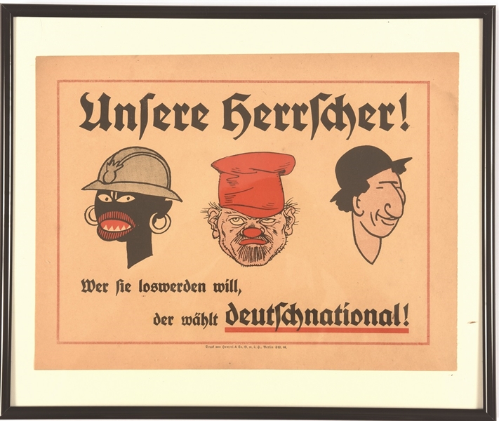 Germany 1933 Racist Poster