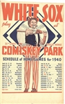 White Sox Comiskey Park 1940 Schedule