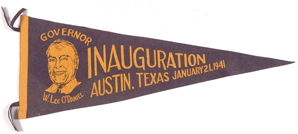 Pappy ODaniel 1941 Texas Inauguration Pennant