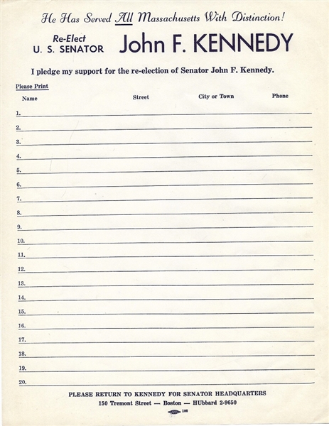 Re-Elect Senator Kennedy Petition