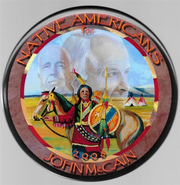 Native Americans for McCain 6-Inch Celluloid