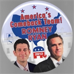 Romney, Ryan Comeback Team 6-Inch Celluloid