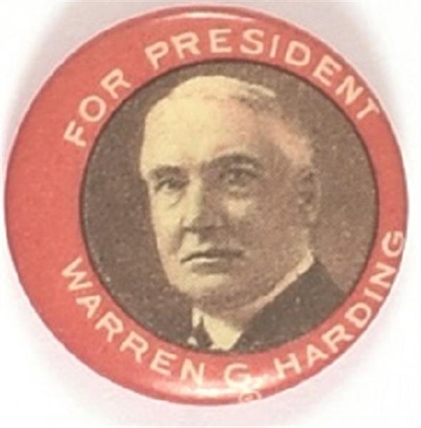 Harding Red Border Celluloid