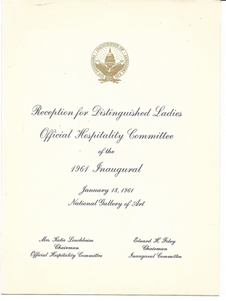 JFK Distinguished Ladies Inaugural Invitation 