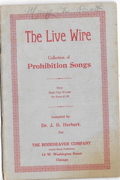Live Wire, Prohibition Songbook 