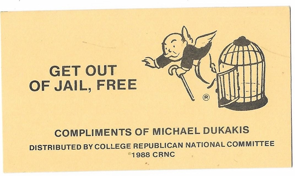 Dukakis Get Out of Jail Free Card 