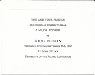 Dick Nixon California Governor Invitation 