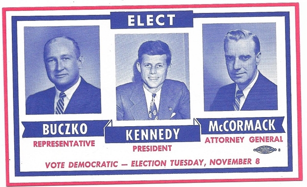 Kennedy Massachusetts Campaign Card  