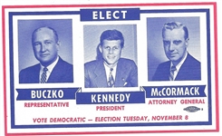 Kennedy Massachusetts Campaign Card  