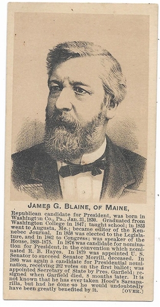James Blaine Trade Card 