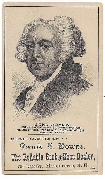 John Adams Reliable Boot and Shoe Dealer 