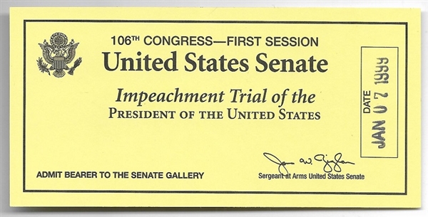 Clinton Impeachment Trial Ticket