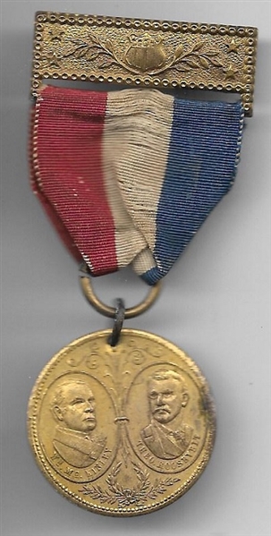 McKinley, TR Inauguration Badge